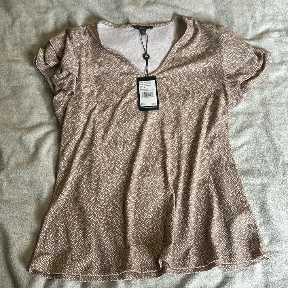 Adriana Papell Flutter Sleeve Blouse NWT